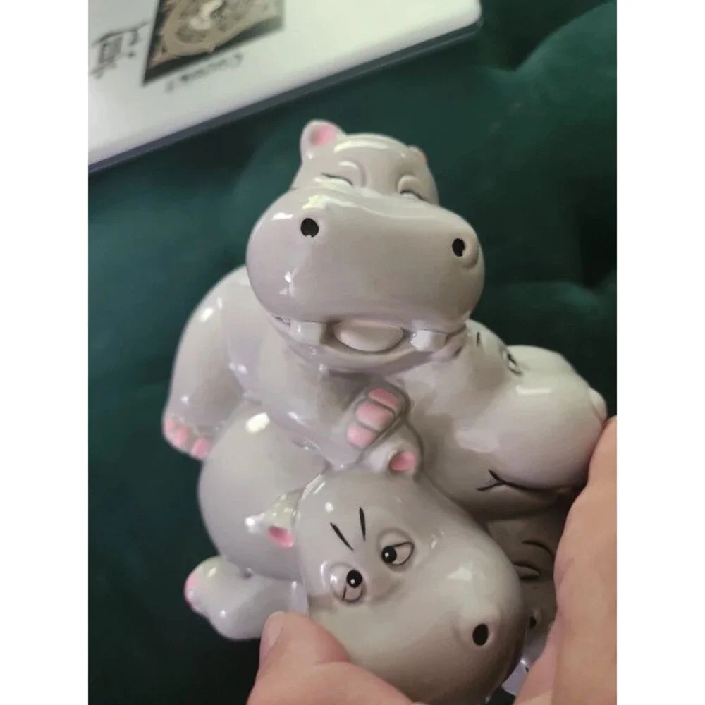 Vintage Pile of Hippos Bank Vintage Ceramic 4 Hippos, Pristine & Beyond Cute!